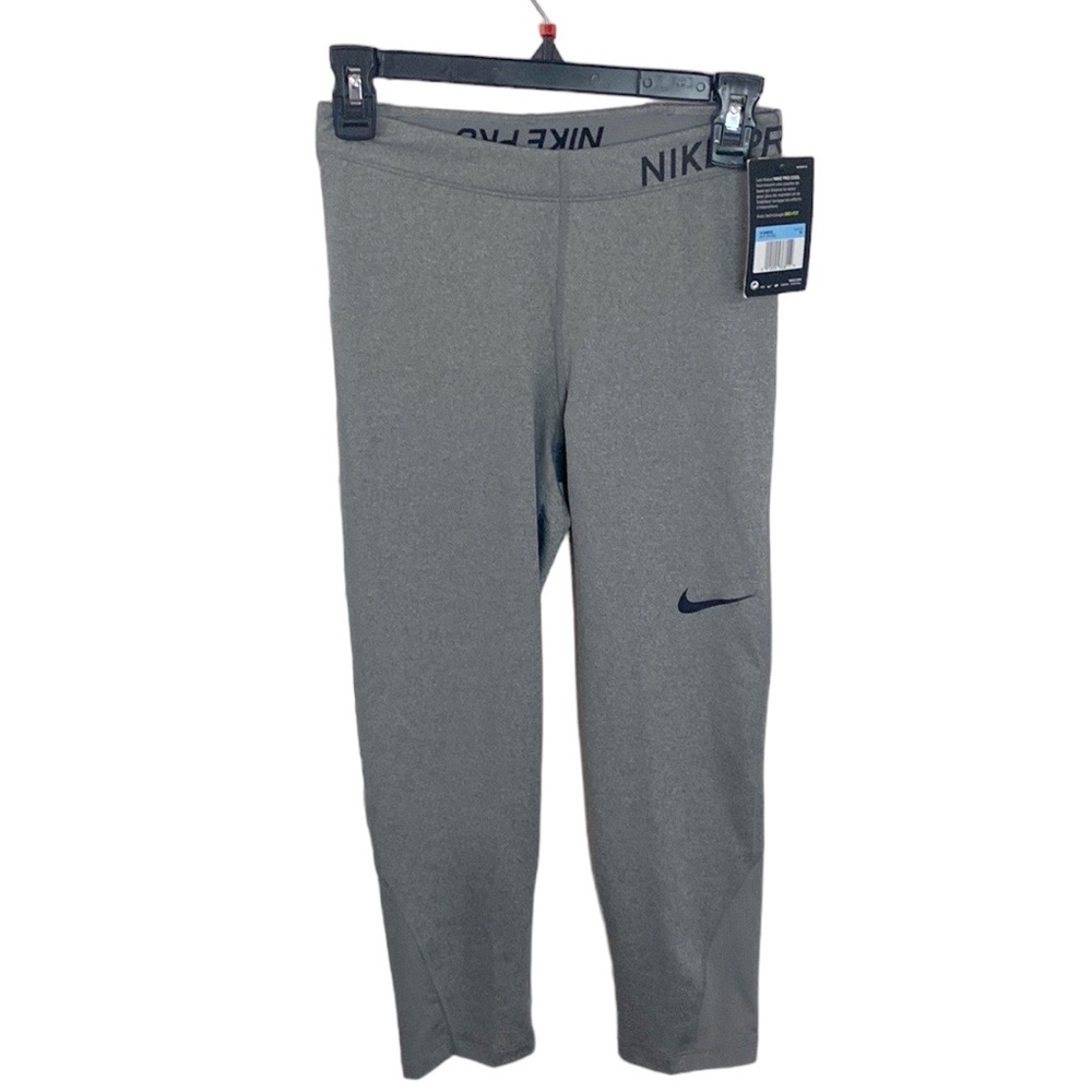 Nike Pro Cool Dri-fit training mesh inset athletic cropped leggings grey size M